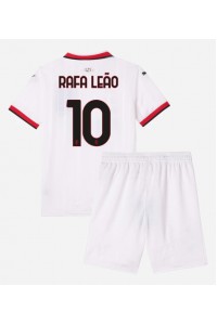 AC Milan Rafael Leao #10 Jalkapallovaatteet Lasten Vieraspeliasu 2024-25 Lyhythihainen (+ Lyhyet housut)